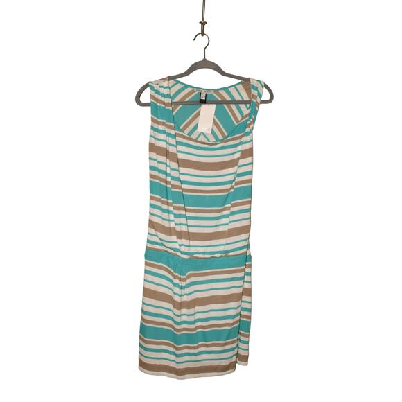 MNG MANGO NEW $50 Sleeveless Knit Striped‎ Dropwaist Dress Small - Picture 1 of 3